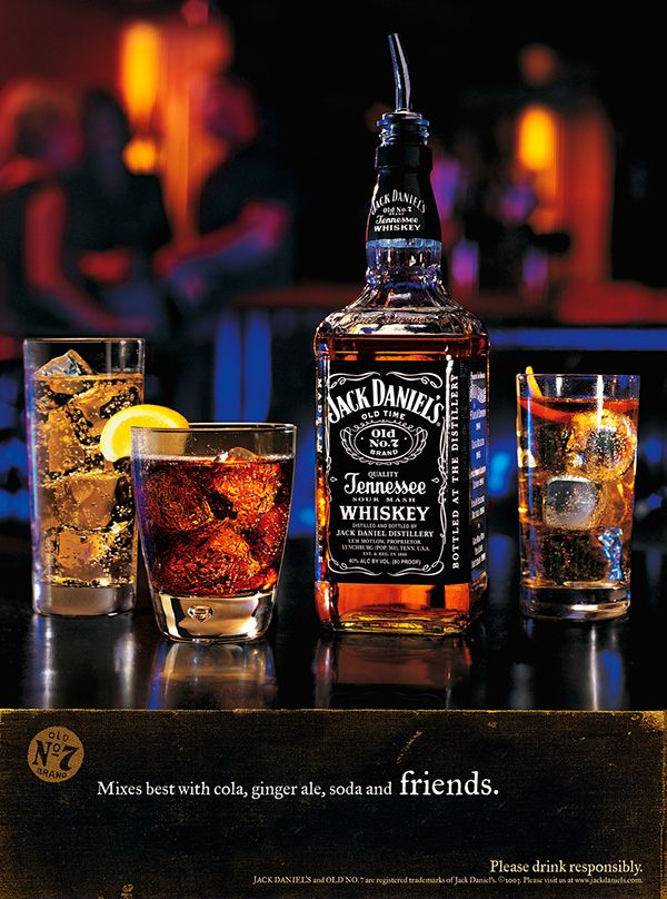 Jack Daniel's whiskey with glasses